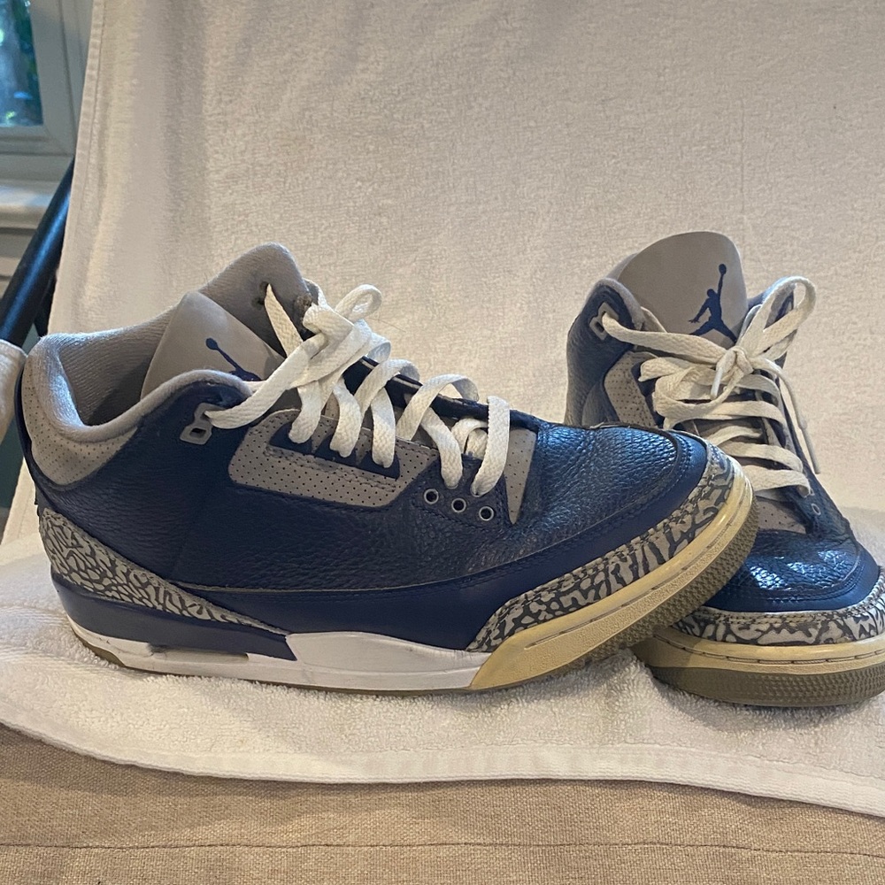 Jordan Blue and Gray Athletic Shoes